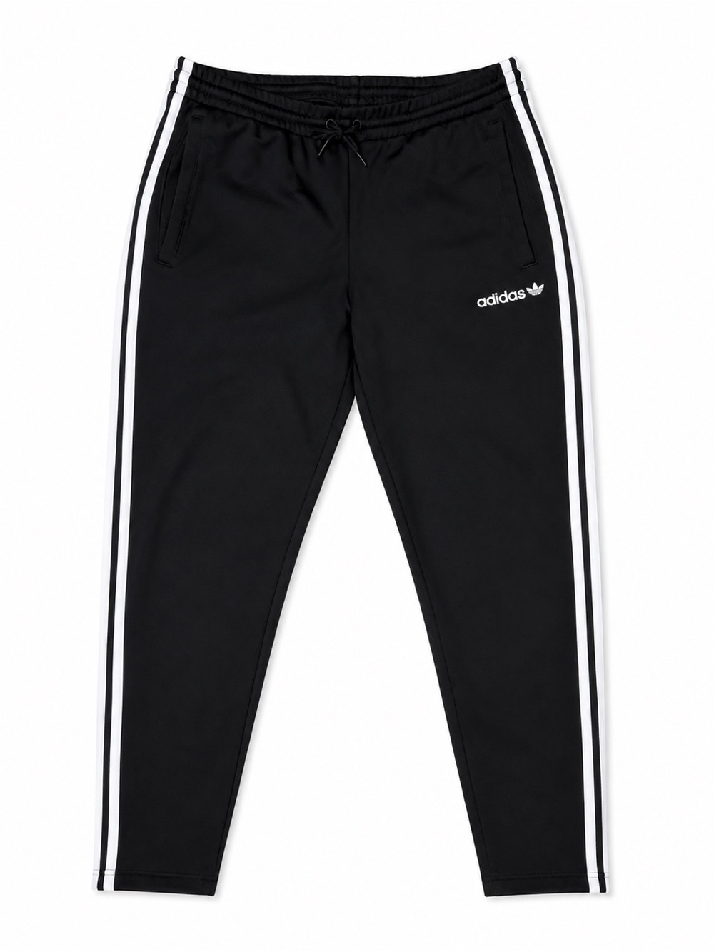 adidas Black Jogger Pants with White Side Stripes